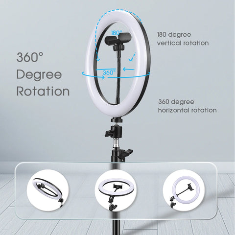 Video Light Selfie Ring Light Photography RGB Led Light Lamp With Mobile Phone Holder Large Tripod Stand For Youtube Tiktok Live