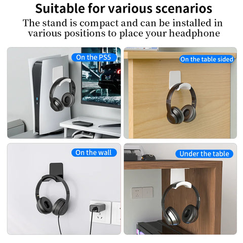 No-Punch Headphone Stand Wall Mount