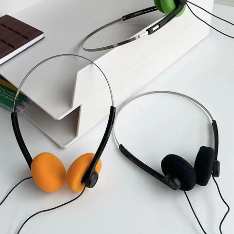 Retro Wired Small Headphones Prop