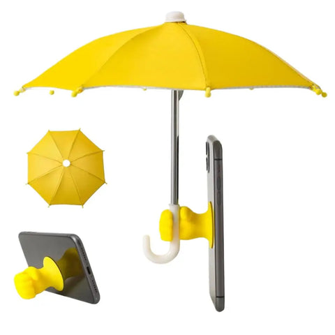 Phone Umbrella with Suction Cup UV Protection Anti Glare Universal Mini Windproof Sun Shade for Mobile Phone Outdoor Use