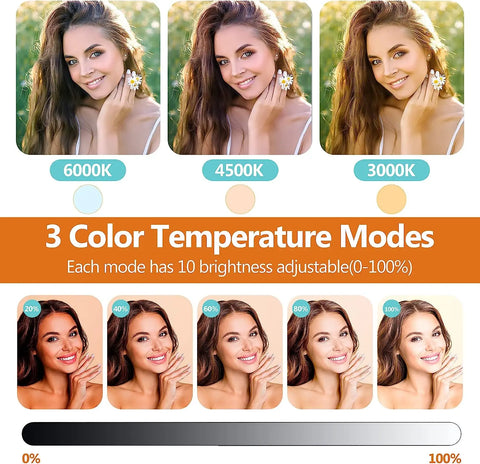 10" LED Ring Light Photographic Selfie Ring Lighting with 3 Stand for Smartphone Youtube Makeup Video Studio Tripod Ring Light