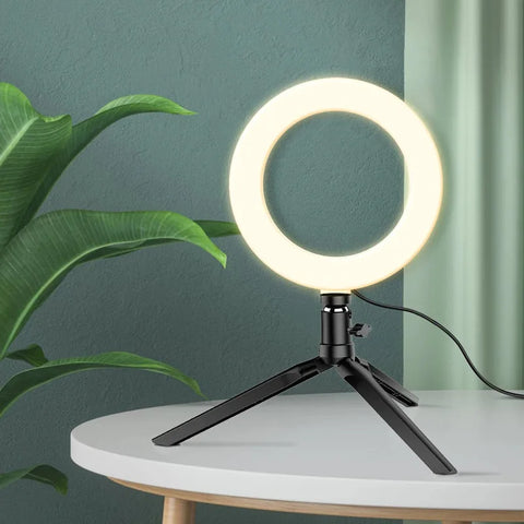 Photography RingLight LED 3 Modes Dimmable Selfie Ring Light With Tripod & Phone Stand For TikTok Video Live Makeup Fill Lamp