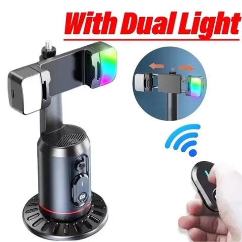 360° Rotation Gimbal Stabilizer tripod Selfie Stick Desktop Face Tracking With Bluetooth Remote Shutter Light Holder