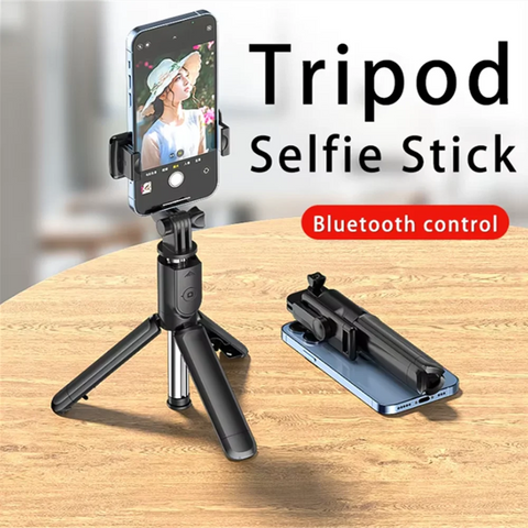 MEUYAG 2025 New Expandable Portable Tripod Selfie Stick With Remote With Detachable BT Wireless Remote Compatible for iPhone