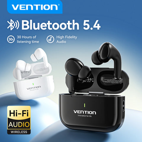 Vention Bluetooth 5.4 Wireless Earphones Al-based ENC Water-Resistant IPX4 Hi-Fi Stereo TWS Earbuds With Mic For Student