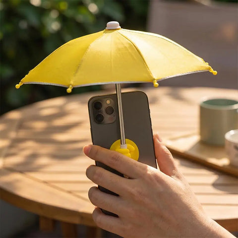 Phone Umbrella with Suction Cup UV Protection Anti Glare Universal Mini Windproof Sun Shade for Mobile Phone Outdoor Use