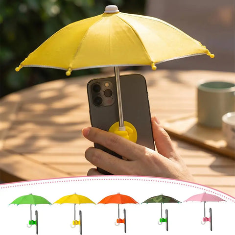 Phone Umbrella with Suction Cup UV Protection Anti Glare Universal Mini Windproof Sun Shade for Mobile Phone Outdoor Use