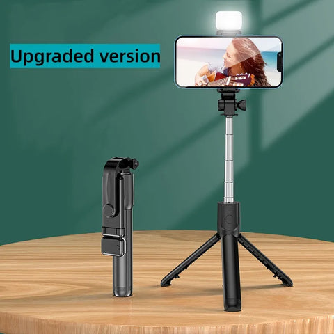 Selfie Stick Wireless Tripod Stand With Light And Bluetooth Remote Extendable Portable Phone Stand Tripod For iPhone Phone Live