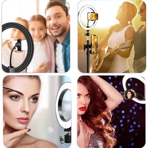 Christma Gift 10 Inch Dimmable LED Selfie Ring Light with Stand Tripod Lamp Photography Ringlight Phone