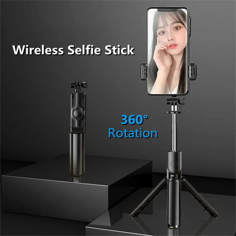 MEUYAG 2025 New Expandable Portable Tripod Selfie Stick With Remote With Detachable BT Wireless Remote Compatible for iPhone