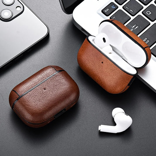 For Airpods Pro 3 4 Case Leather Business Earphone Cases Headset Shell Headphone Cover For AirPod 3 2 1 Pro 2nd Generation USB C