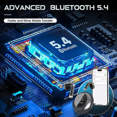 Wireless Bluetooth Earbuds: 13mm Drivers Hi-Fi Deep Bass, 30H Playtime, Touchscreen Control, Mic for Calls, IPX7 Water-Resistant