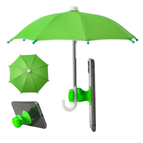 Phone Umbrella with Suction Cup UV Protection Anti Glare Universal Mini Windproof Sun Shade for Mobile Phone Outdoor Use