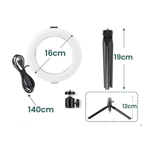 Photography RingLight LED 3 Modes Dimmable Selfie Ring Light With Tripod & Phone Stand For TikTok Video Live Makeup Fill Lamp