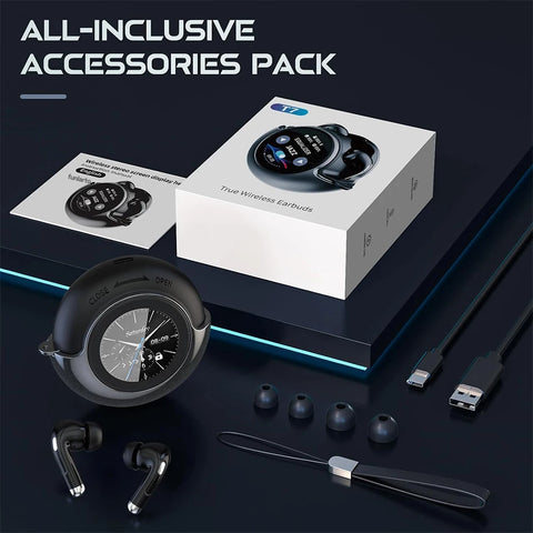 Wireless Bluetooth Earbuds: 13mm Drivers Hi-Fi Deep Bass, 30H Playtime, Touchscreen Control, Mic for Calls, IPX7 Water-Resistant
