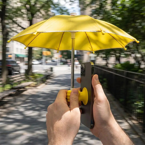 Phone Umbrella with Suction Cup UV Protection Anti Glare Universal Mini Windproof Sun Shade for Mobile Phone Outdoor Use