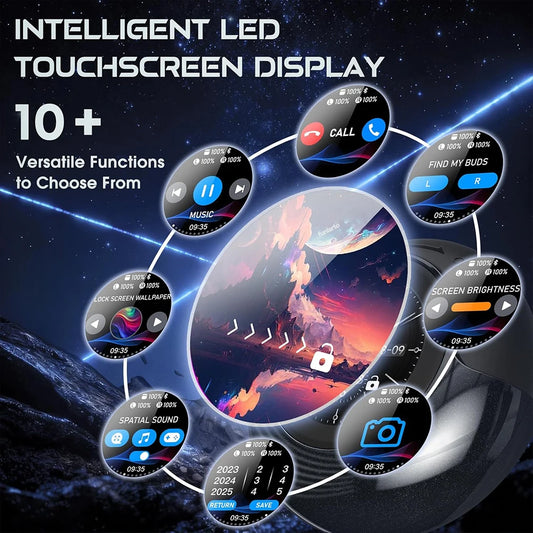 Wireless Bluetooth Earbuds: 13mm Drivers Hi-Fi Deep Bass, 30H Playtime, Touchscreen Control, Mic for Calls, IPX7 Water-Resistant