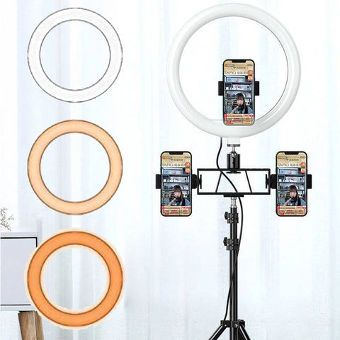 10" LED Ring Light Photographic Selfie Ring Lighting with 3 Stand for Smartphone Youtube Makeup Video Studio Tripod Ring Light